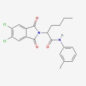 molecular formula C21H20Cl2N2O3 B3942250 2-(5,6-dichloro-1,3-dioxo-1,3-dihydro-2H-isoindol-2-yl)-N-(3-methylphenyl)hexanamide 