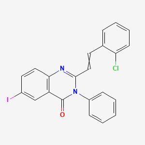 molecular formula C22H14ClIN2O B3942258 2-[2-(2-chlorophenyl)vinyl]-6-iodo-3-phenyl-4(3H)-quinazolinone 