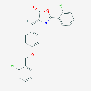 molecular formula C23H15Cl2NO3 B394229 4-{4-[(2-chlorobenzyl)oxy]benzylidene}-2-(2-chlorophenyl)-1,3-oxazol-5(4H)-one 