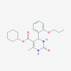 molecular formula C21H28N2O4 B394230 Cyclohexyl 6-methyl-2-oxo-4-(2-propoxyphenyl)-1,2,3,4-tetrahydro-5-pyrimidinecarboxylate 