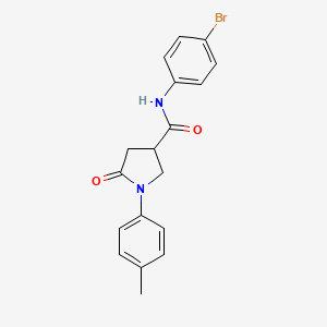 molecular formula C18H17BrN2O2 B3942326 N-(4-bromophenyl)-1-(4-methylphenyl)-5-oxo-3-pyrrolidinecarboxamide 