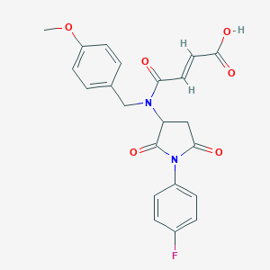 molecular formula C22H19FN2O6 B394234 4-[[1-(4-Fluorophenyl)-2,5-dioxo-3-pyrrolidinyl](4-methoxybenzyl)amino]-4-oxo-2-butenoic acid 