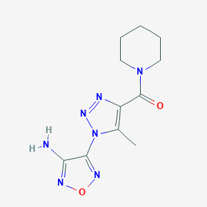 molecular formula C11H15N7O2 B394235 4-[5-methyl-4-(1-piperidinylcarbonyl)-1H-1,2,3-triazol-1-yl]-1,2,5-oxadiazol-3-amine CAS No. 312510-97-7