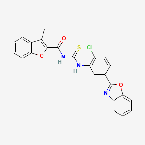 N-({[5-(1,3-benzoxazol-2-yl)-2-chlorophenyl]amino}carbonothioyl)-3-methyl-1-benzofuran-2-carboxamide