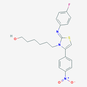 6-(2-[(4-fluorophenyl)imino]-4-{4-nitrophenyl}-1,3-thiazol-3(2H)-yl)-1-hexanol