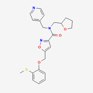 molecular formula C23H25N3O4S B3942387 5-{[2-(methylthio)phenoxy]methyl}-N-(4-pyridinylmethyl)-N-(tetrahydro-2-furanylmethyl)-3-isoxazolecarboxamide 