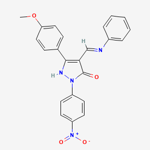 molecular formula C23H18N4O4 B3942407 4-(anilinomethylene)-5-(4-methoxyphenyl)-2-(4-nitrophenyl)-2,4-dihydro-3H-pyrazol-3-one 