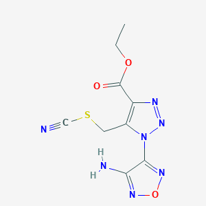 ethyl 1-(4-amino-1,2,5-oxadiazol-3-yl)-5-(thiocyanatomethyl)-1H-1,2,3-triazole-4-carboxylate