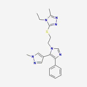 molecular formula C20H23N7S B3942451 4-ethyl-3-methyl-5-({2-[5-(1-methyl-1H-pyrazol-4-yl)-4-phenyl-1H-imidazol-1-yl]ethyl}thio)-4H-1,2,4-triazole 