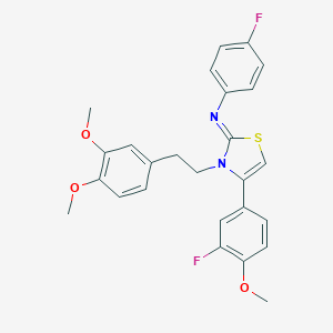 N-[3-(3,4-dimethoxyphenethyl)-4-(3-fluoro-4-methoxyphenyl)-1,3-thiazol-2(3H)-yliden]-N-(4-fluorophenyl)amine