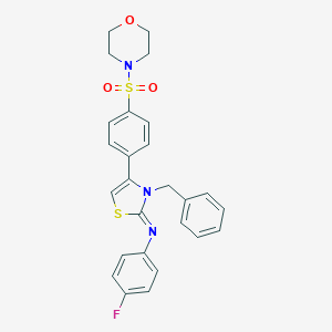N-[3-benzyl-4-[4-(morpholinosulfonyl)phenyl]-1,3-thiazol-2(3H)-yliden]-N-(4-fluorophenyl)amine