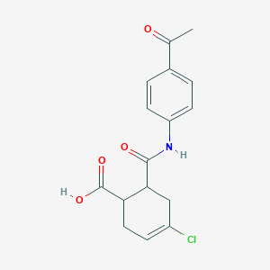 molecular formula C16H16ClNO4 B3942476 6-{[(4-acetylphenyl)amino]carbonyl}-4-chloro-3-cyclohexene-1-carboxylic acid 