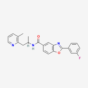 molecular formula C23H20FN3O2 B3942487 2-(3-fluorophenyl)-N-[1-methyl-2-(3-methyl-2-pyridinyl)ethyl]-1,3-benzoxazole-5-carboxamide 