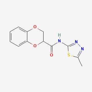 molecular formula C12H11N3O3S B3942502 N-(5-methyl-1,3,4-thiadiazol-2-yl)-2,3-dihydro-1,4-benzodioxine-2-carboxamide 
