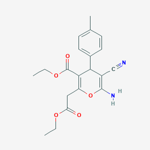 ethyl 6-amino-5-cyano-2-(2-ethoxy-2-oxoethyl)-4-(4-methylphenyl)-4H-pyran-3-carboxylate