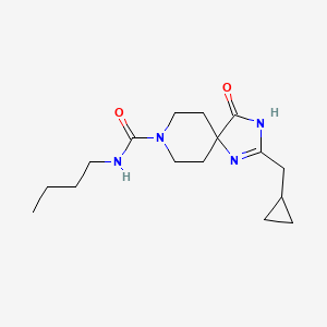molecular formula C16H26N4O2 B3942513 N-butyl-2-(cyclopropylmethyl)-4-oxo-1,3,8-triazaspiro[4.5]dec-1-ene-8-carboxamide 