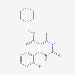 molecular formula C19H23FN2O3 B394252 Cyclohexylmethyl 4-(2-fluorophenyl)-6-methyl-2-oxo-1,2,3,4-tetrahydro-5-pyrimidinecarboxylate 