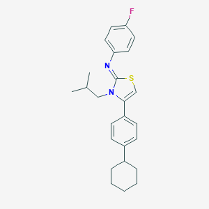 molecular formula C25H29FN2S B394253 N-[4-(4-cyclohexylphenyl)-3-isobutyl-1,3-thiazol-2(3H)-yliden]-N-(4-fluorophenyl)amine 