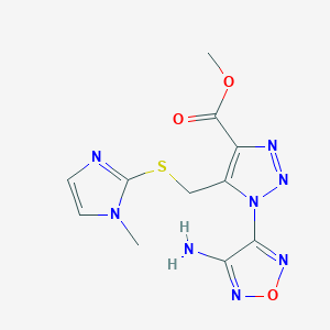 molecular formula C11H12N8O3S B394255 Methyl 1-(4-amino-1,2,5-oxadiazol-3-yl)-5-{[(1-methyl-1H-imidazol-2-yl)thio]methyl}-1H-1,2,3-triazole-4-carboxylate CAS No. 312267-29-1