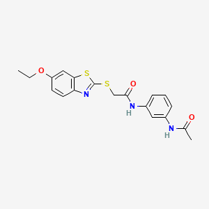 molecular formula C19H19N3O3S2 B3942552 N-[3-(acetylamino)phenyl]-2-[(6-ethoxy-1,3-benzothiazol-2-yl)thio]acetamide 