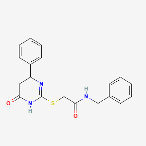 molecular formula C19H19N3O2S B3942560 N-benzyl-2-[(6-oxo-4-phenyl-1,4,5,6-tetrahydro-2-pyrimidinyl)thio]acetamide 