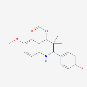 2-(4-fluorophenyl)-6-methoxy-3,3-dimethyl-1,2,3,4-tetrahydro-4-quinolinyl acetate