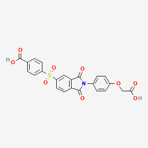4-({2-[4-(carboxymethoxy)phenyl]-1,3-dioxo-2,3-dihydro-1H-isoindol-5-yl}sulfonyl)benzoic acid