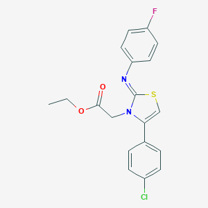 molecular formula C19H16ClFN2O2S B394259 Ethyl 2-{4-(4-chlorophenyl)-2-[(4-fluorophenyl)imino]-1,3-thiazol-3-yl}acetate 