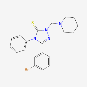 5-(3-bromophenyl)-4-phenyl-2-(1-piperidinylmethyl)-2,4-dihydro-3H-1,2,4-triazole-3-thione