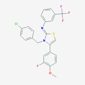 N-(3-(4-chlorobenzyl)-4-(3-fluoro-4-methoxyphenyl)-1,3-thiazol-2(3H)-ylidene)-N-[3-(trifluoromethyl)phenyl]amine