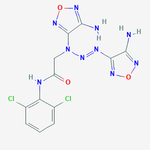 molecular formula C12H10Cl2N10O3 B394261 2-[(E)-1,3-bis(4-amino-1,2,5-oxadiazol-3-yl)-2-triazenyl]-N~1~-(2,6-dichlorophenyl)acetamide 