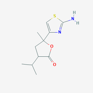 molecular formula C11H16N2O2S B3942610 5-(2-amino-1,3-thiazol-4-yl)-3-isopropyl-5-methyldihydro-2(3H)-furanone 