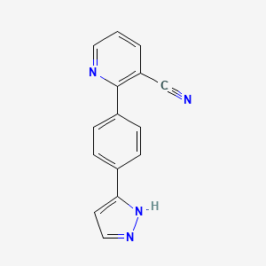 2-[4-(1H-pyrazol-5-yl)phenyl]nicotinonitrile