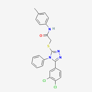 molecular formula C23H18Cl2N4OS B3942614 2-{[5-(3,4-dichlorophenyl)-4-phenyl-4H-1,2,4-triazol-3-yl]sulfanyl}-N-(4-methylphenyl)acetamide 