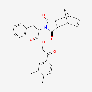 molecular formula C28H27NO5 B3942620 2-(3,4-dimethylphenyl)-2-oxoethyl 2-(1,3-dioxo-1,3,3a,4,7,7a-hexahydro-2H-4,7-methanoisoindol-2-yl)-3-phenylpropanoate 