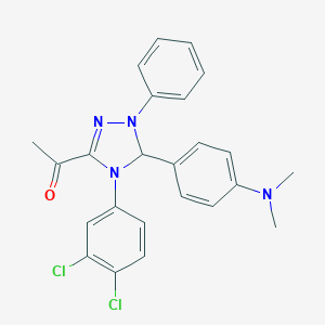 molecular formula C24H22Cl2N4O B394263 1-{4-(3,4-dichlorophenyl)-5-[4-(dimethylamino)phenyl]-1-phenyl-4,5-dihydro-1H-1,2,4-triazol-3-yl}ethanone 