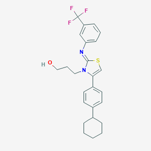 molecular formula C25H27F3N2OS B394264 3-(4-(4-Cyclohexylphenyl)-2-{[3-(trifluoromethyl)phenyl]imino}-1,3-thiazol-3-yl)-1-propanol 