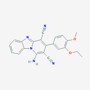 molecular formula C22H17N5O2 B394266 1-Amino-3-(3-ethoxy-4-methoxyphenyl)pyrido[1,2-a]benzimidazole-2,4-dicarbonitrile 