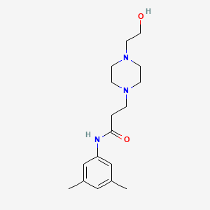 molecular formula C17H27N3O2 B3942664 N-(3,5-dimethylphenyl)-3-[4-(2-hydroxyethyl)-1-piperazinyl]propanamide 