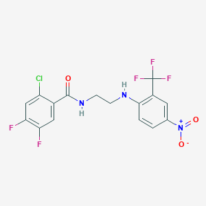 molecular formula C16H11ClF5N3O3 B3942667 2-chloro-4,5-difluoro-N-(2-{[4-nitro-2-(trifluoromethyl)phenyl]amino}ethyl)benzamide 