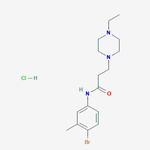 molecular formula C16H25BrClN3O B3942680 N-(4-bromo-3-methylphenyl)-3-(4-ethyl-1-piperazinyl)propanamide hydrochloride 