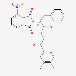 2-(3,4-dimethylphenyl)-2-oxoethyl 2-(4-nitro-1,3-dioxo-1,3-dihydro-2H-isoindol-2-yl)-3-phenylpropanoate