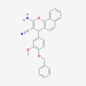 molecular formula C28H22N2O3 B3942702 2-amino-4-[4-(benzyloxy)-3-methoxyphenyl]-4H-benzo[h]chromene-3-carbonitrile 