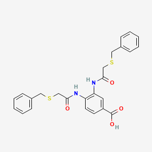 molecular formula C25H24N2O4S2 B3942706 3,4-bis{[(benzylthio)acetyl]amino}benzoic acid 