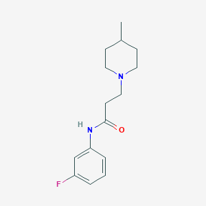 molecular formula C15H21FN2O B3942710 N-(3-fluorophenyl)-3-(4-methylpiperidin-1-yl)propanamide 