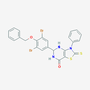 molecular formula C24H17Br2N3O2S2 B394273 5-[4-(benzyloxy)-3,5-dibromophenyl]-3-phenyl-2-thioxo-2,3,5,6-tetrahydro[1,3]thiazolo[4,5-d]pyrimidin-7(4H)-one 