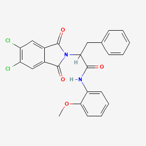 molecular formula C24H18Cl2N2O4 B3942744 2-(5,6-dichloro-1,3-dioxo-1,3-dihydro-2H-isoindol-2-yl)-N-(2-methoxyphenyl)-3-phenylpropanamide 