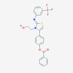 molecular formula C25H19F3N2O3S B394275 4-[3-(2-hydroxyethyl)-2-{[3-(trifluoromethyl)phenyl]imino}-1,3-thiazol-4(3H)-yl]phenyl benzoate 