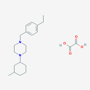 molecular formula C22H34N2O4 B3942768 1-[(4-Ethylphenyl)methyl]-4-(3-methylcyclohexyl)piperazine;oxalic acid 