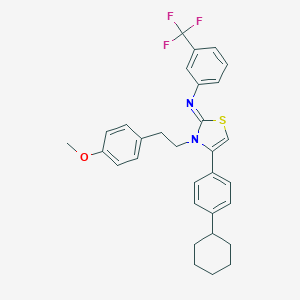 molecular formula C31H31F3N2OS B394278 N-[4-(4-cyclohexylphenyl)-3-(4-methoxyphenethyl)-1,3-thiazol-2(3H)-yliden]-N-[3-(trifluoromethyl)phenyl]amine 